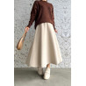 Beige - JUPE EFFET LAINE