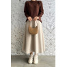 Beige - JUPE EFFET LAINE