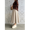 Beige - JUPE EFFET LAINE