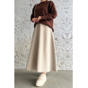 Beige - JUPE EFFET LAINE