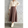 Marron - JUPE EFFET LAINE
