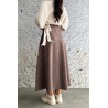 Marron - JUPE EFFET LAINE