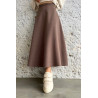 Marron - JUPE EFFET LAINE