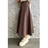 Marron - JUPE EFFET LAINE