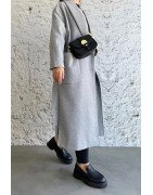 Gris - MANTEAU AMPLE EFFET LAINE