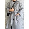 Gris - MANTEAU AMPLE EFFET LAINE