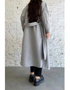 Gris - MANTEAU AMPLE EFFET LAINE