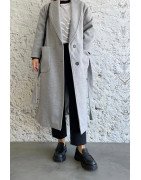 Gris - MANTEAU AMPLE EFFET LAINE