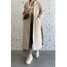 Beige - MANTEAU AMPLE EFFET LAINE