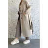 Beige - MANTEAU AMPLE EFFET LAINE