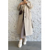 Beige - MANTEAU AMPLE EFFET LAINE