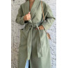 MANTEAU OVERSIZE VERT SAUGE - Sanastyle