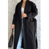 Noir - MANTEAU AMPLE EFFET LAINE