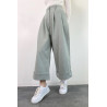 VERT - PANTALON EFFET LAINE