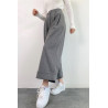 GRIS FONCÉ - PANTALON EFFET LAINE