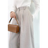 GRIS BEIGE - PANTALON EFFET LAINE