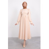 ROBE CRÊPE CINTRÉE - Beige