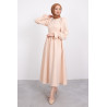 ROBE CRÊPE CINTRÉE - Beige