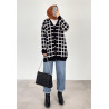 CARDIGAN NOIR À CARREAUX