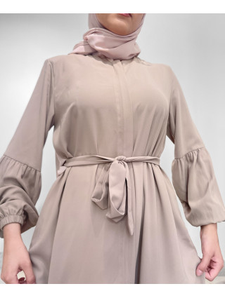 Robe Longue à Zip - BEIGE