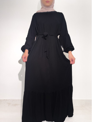 Robe Longue à Zip - NOIR