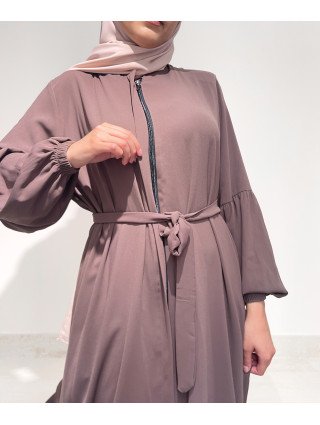 Robe Longue à Zip - MAUVE FONCE