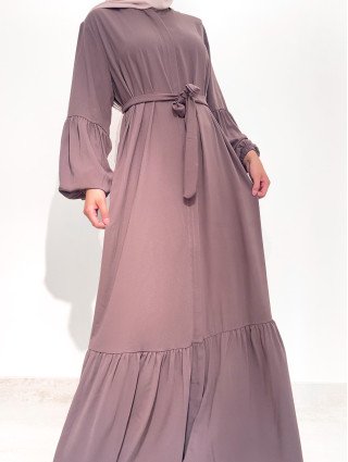 Robe Longue à Zip - MAUVE FONCE