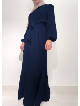 Robe Longue à Zip - BLEU FONCE