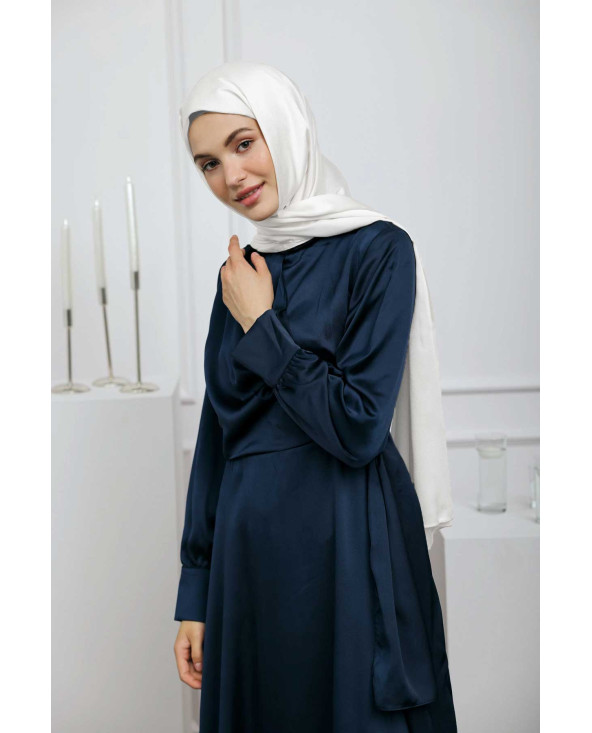 Voile en satin couleur Blanc