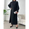 Robe Pull Chic NOIR - Robe pull long pour femme en laine vue ensemble