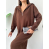 Robe Pull Fermeture Éclair Chocolat - Sanastyle