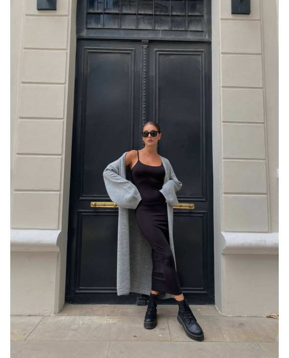 Cardigan Long Oversize en Tricot GRIS