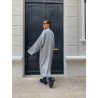 Cardigan Long Oversize en Tricot Côtelé GRIS - Sanastyle