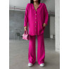 Ensemble long côtelé Fuchsia - Sanastyle