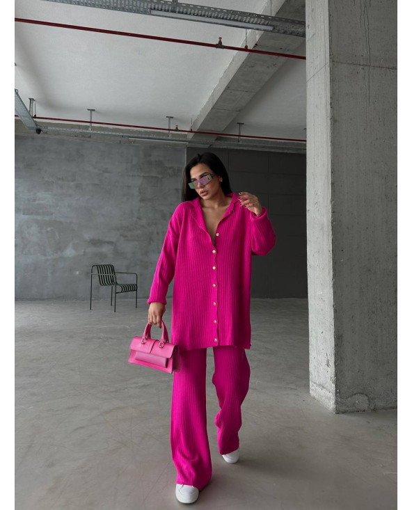 Rose - Ensemble long côtelé