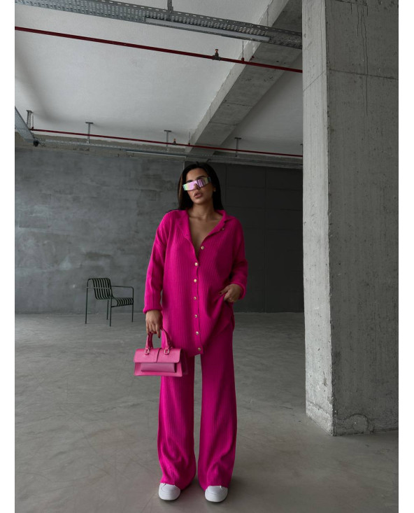 Rose - Ensemble long côtelé