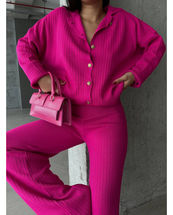 Rose - Ensemble long côtelé