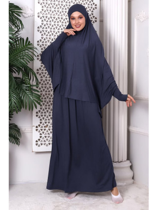 BLEU - Ensemble de Prière 2 Pièces avec Manches