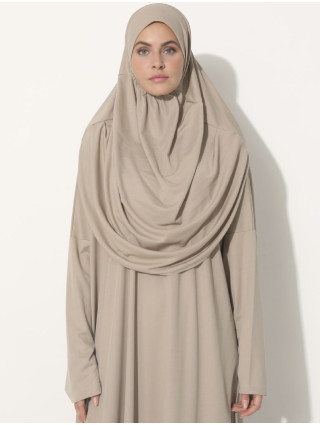 BEIGE-Tenue de Prière Tout-en-Un avec Hijab Intégré