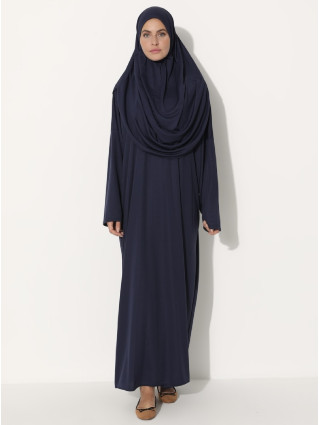 BLEU -Tenue de Prière Tout-en-Un avec Hijab Intégré
