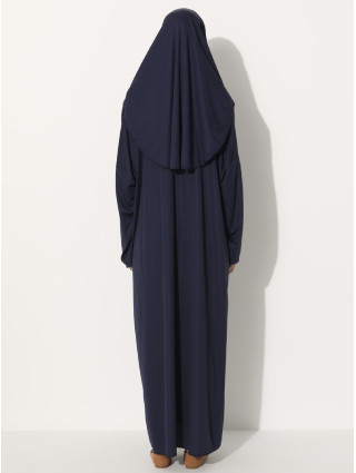 BLEU -Tenue de Prière Tout-en-Un avec Hijab Intégré