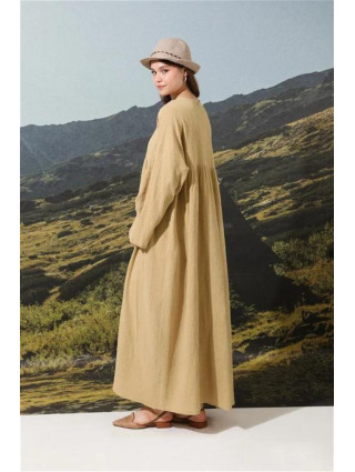 Robe Gaufrée Camel