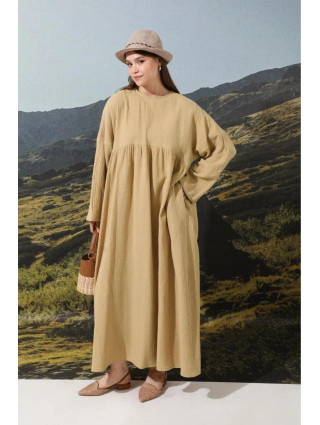 Robe Gaufrée Camel