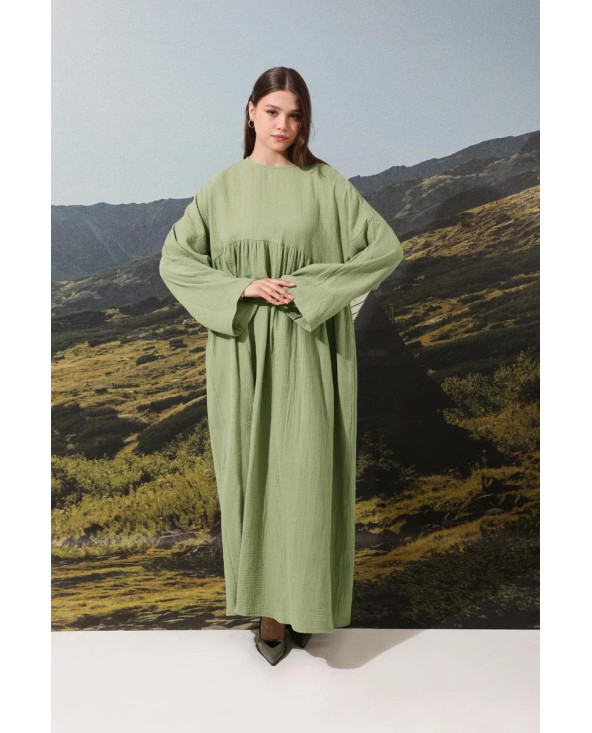 Robe Gaufrée Vert
