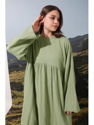 Robe Gaufrée Vert