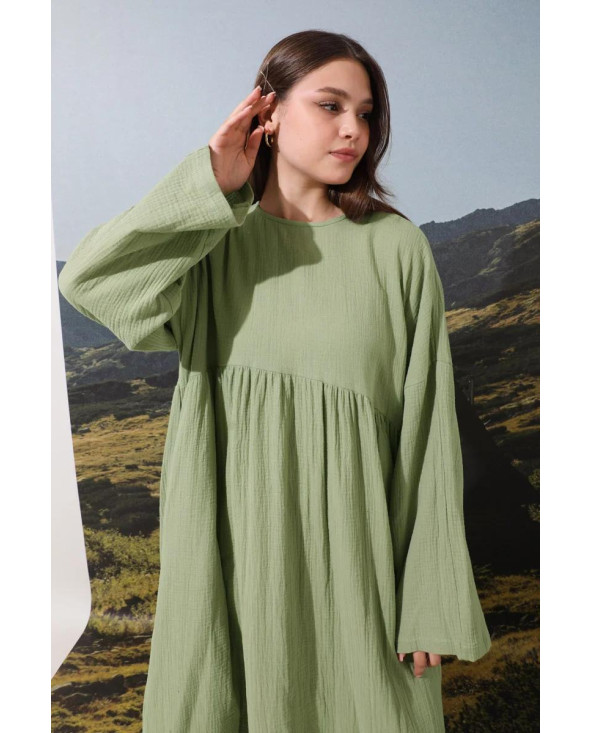 Robe Gaufrée Vert