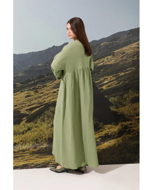 Robe Gaufrée Vert