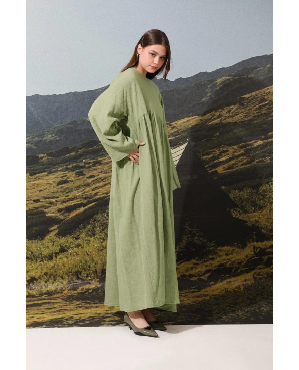 Robe Gaufrée Vert
