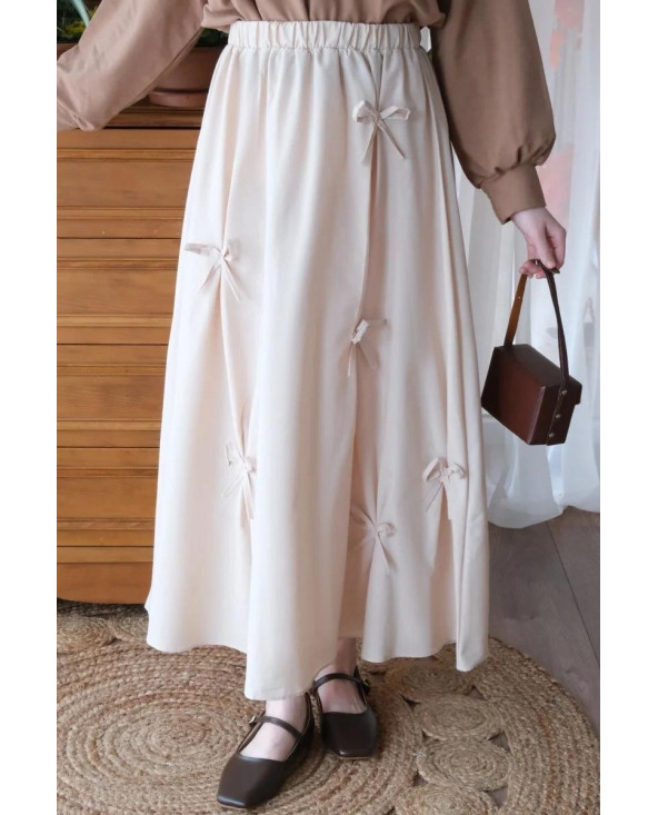 Jupe Trapèze à Nœud BEIGE