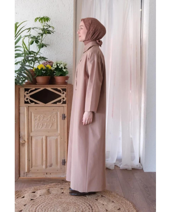 Robe Chemise Longue Coton CAMEL